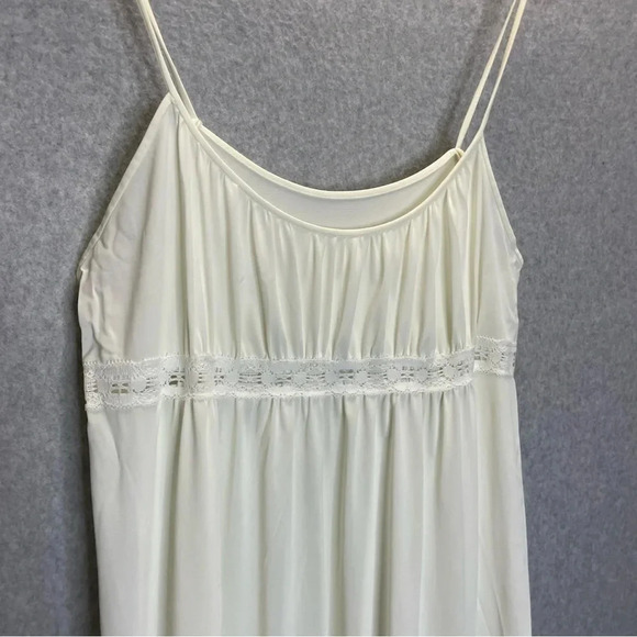 VTG Gossard Atremis Cottagecore Prairie Empire Waist Lace Tiered Slip Dress - Picture 4 of 7